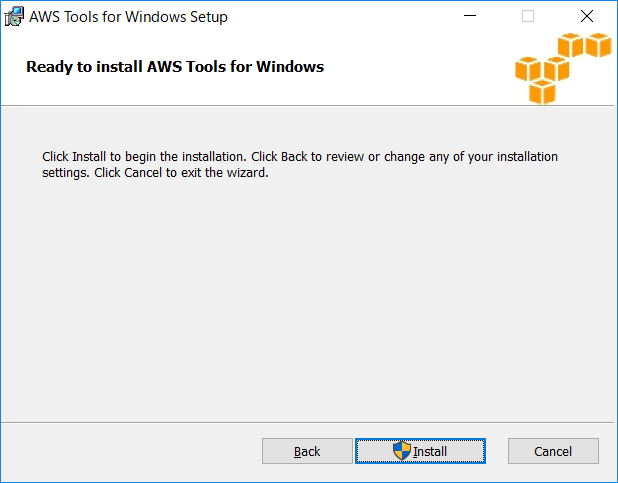 Ready to install AWS Tools for Windows